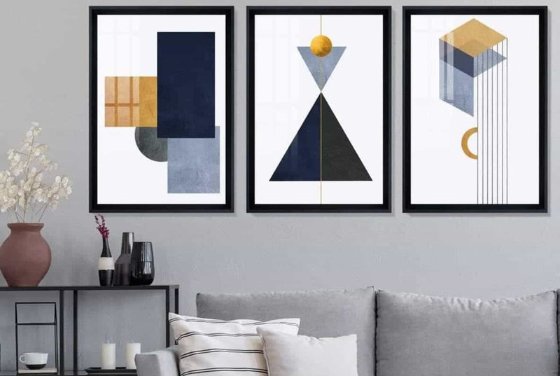 çerçeve home Abstract Modern Shapes Siyah Çerçeve Tablo Seti